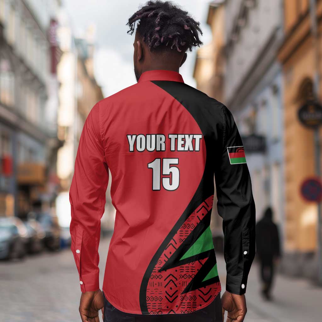 Custom Malawi Cricket Long Sleeve Button Shirt Go Champions Dziko la Malawi - African Pride