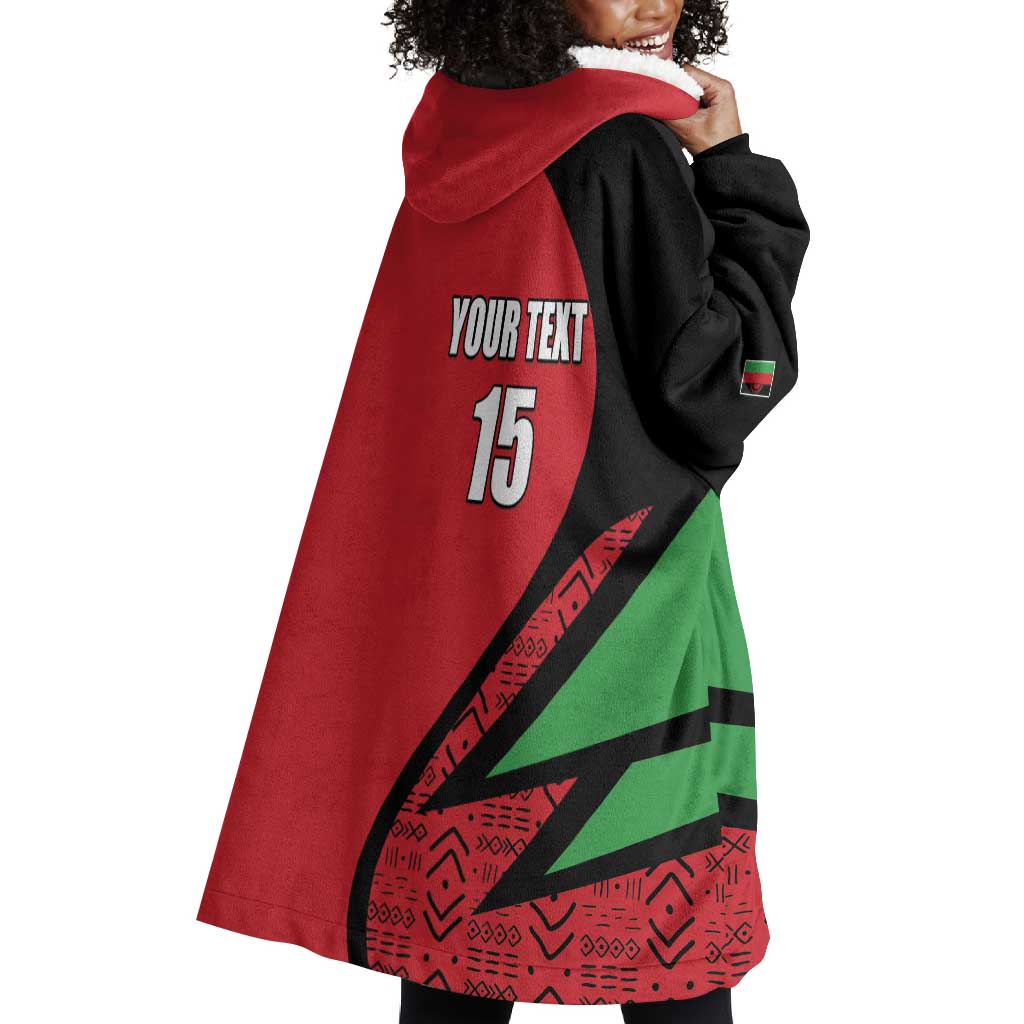 Custom Malawi Cricket Wearable Blanket Hoodie Go Champions Dziko la Malawi - African Pride