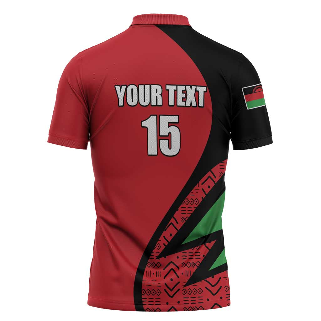 Custom Malawi Cricket Zipper Polo Shirt Go Champions