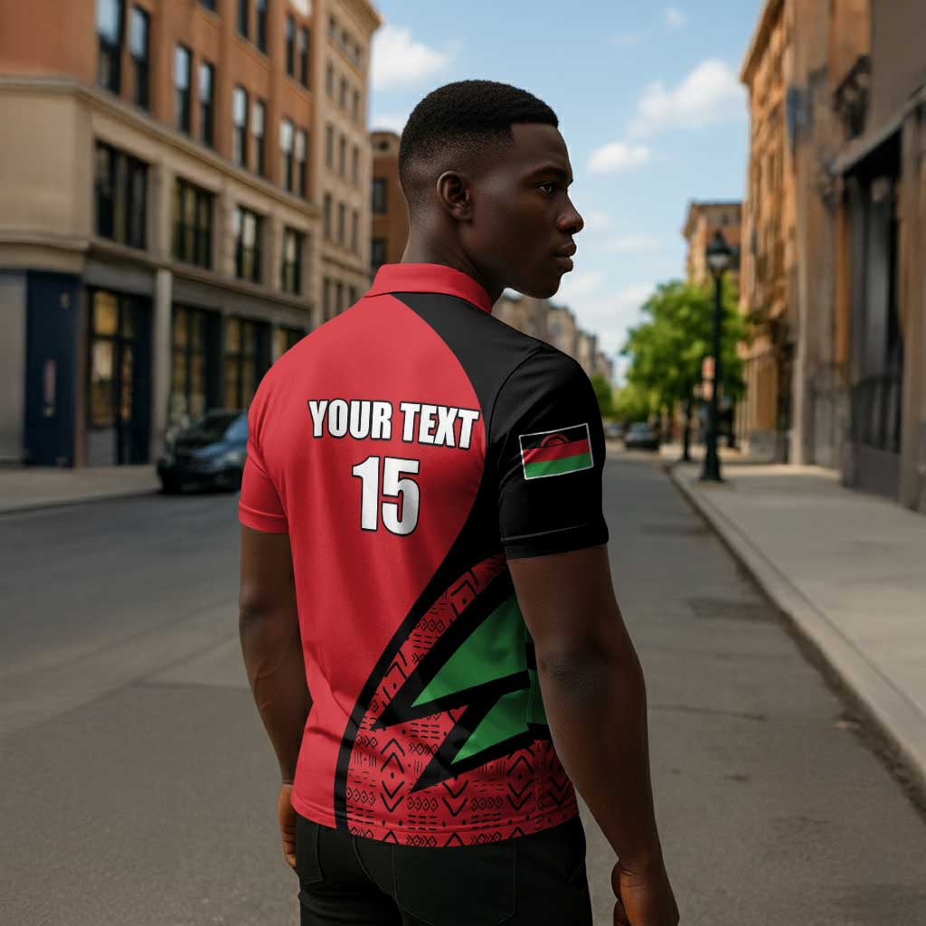 Custom Malawi Cricket Zipper Polo Shirt Go Champions