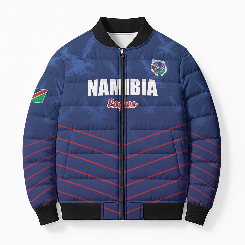Custom Namibia Cricket Bomber Puffer Jacket Go Eagles Go