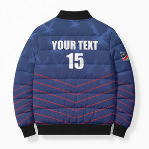 Custom Namibia Cricket Bomber Puffer Jacket Go Eagles Go