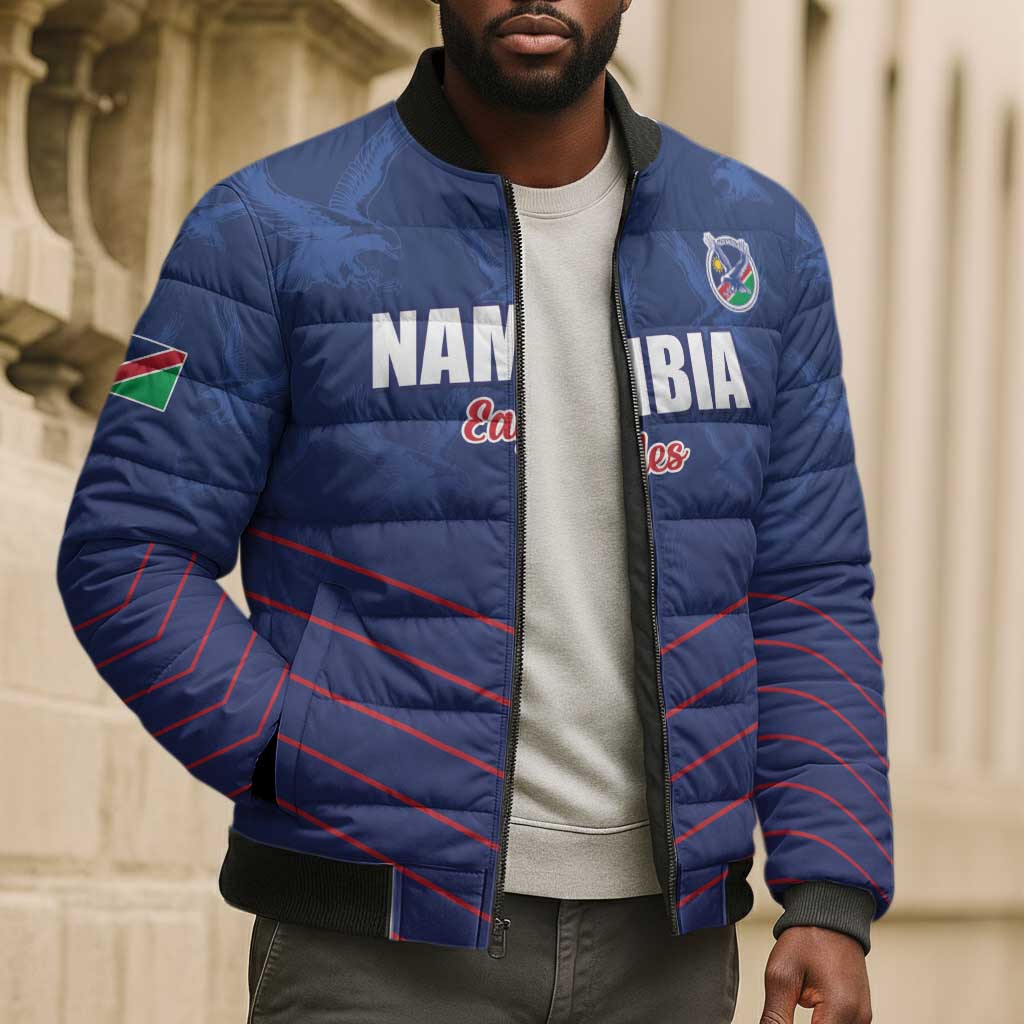 Custom Namibia Cricket Bomber Puffer Jacket Go Eagles Go