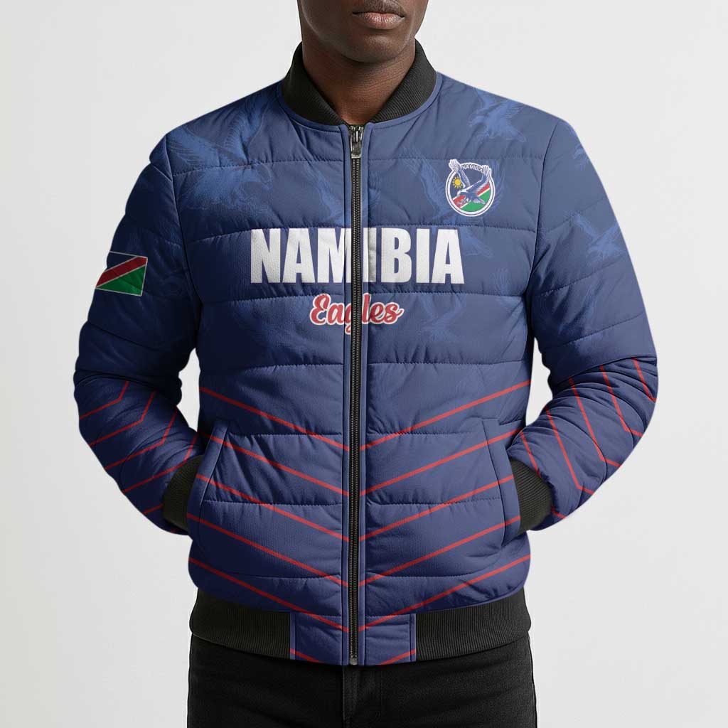 Custom Namibia Cricket Bomber Puffer Jacket Go Eagles Go