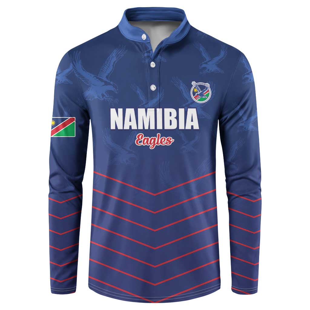 Custom Namibia Cricket Button Sweatshirt Go Eagles Go