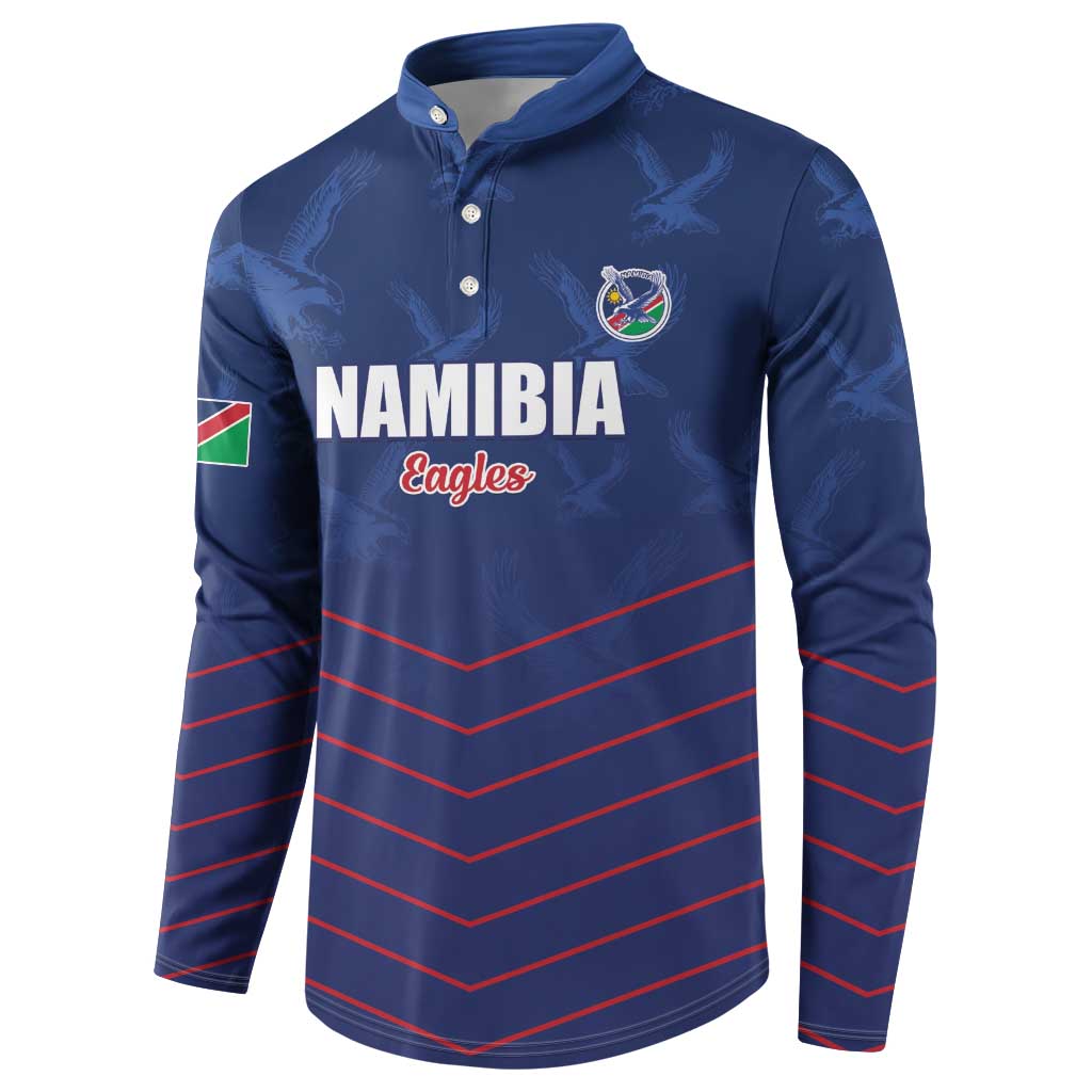 Custom Namibia Cricket Button Sweatshirt Go Eagles Go