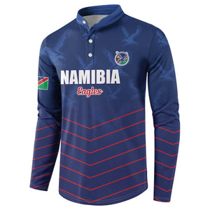 Custom Namibia Cricket Button Sweatshirt Go Eagles Go
