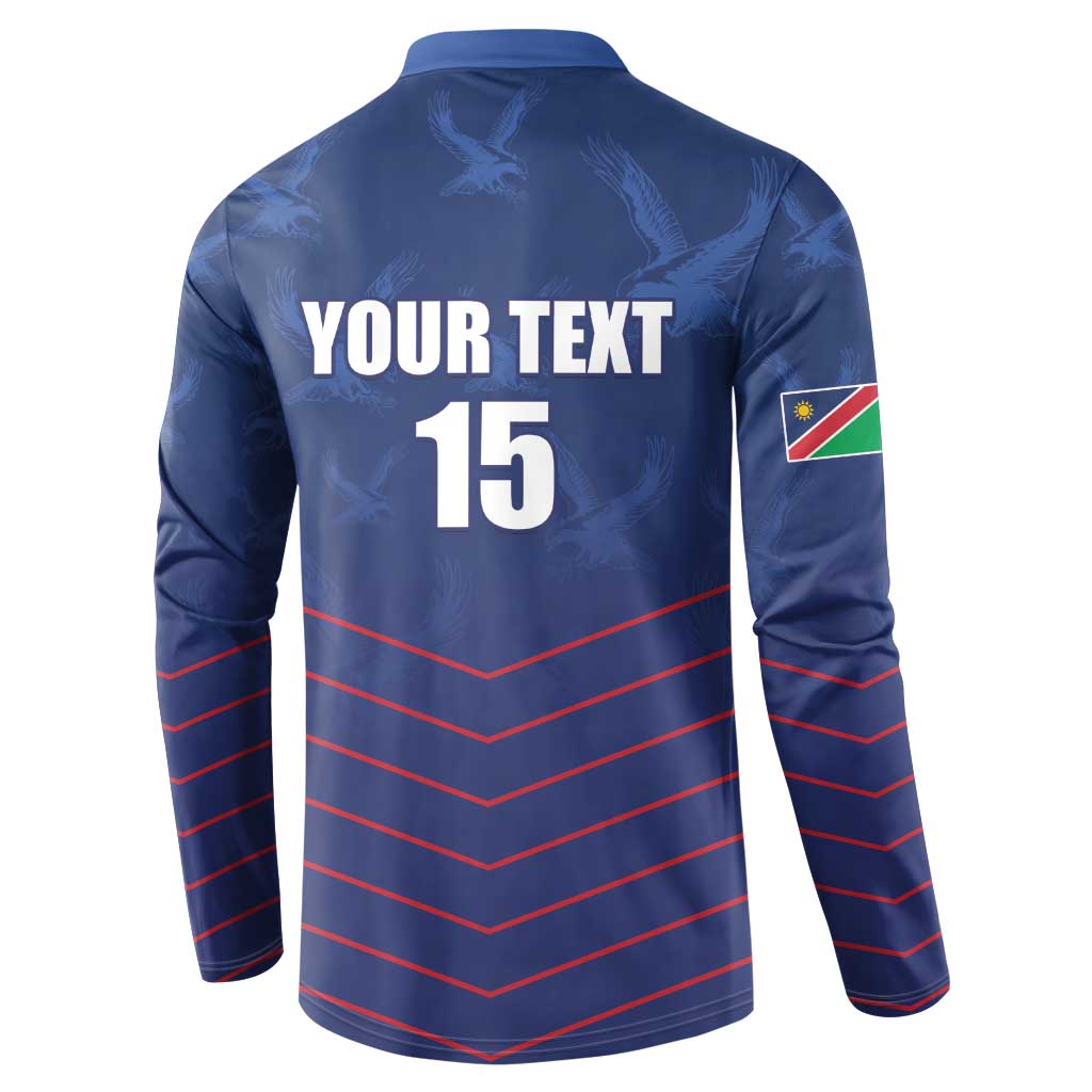 Custom Namibia Cricket Button Sweatshirt Go Eagles Go