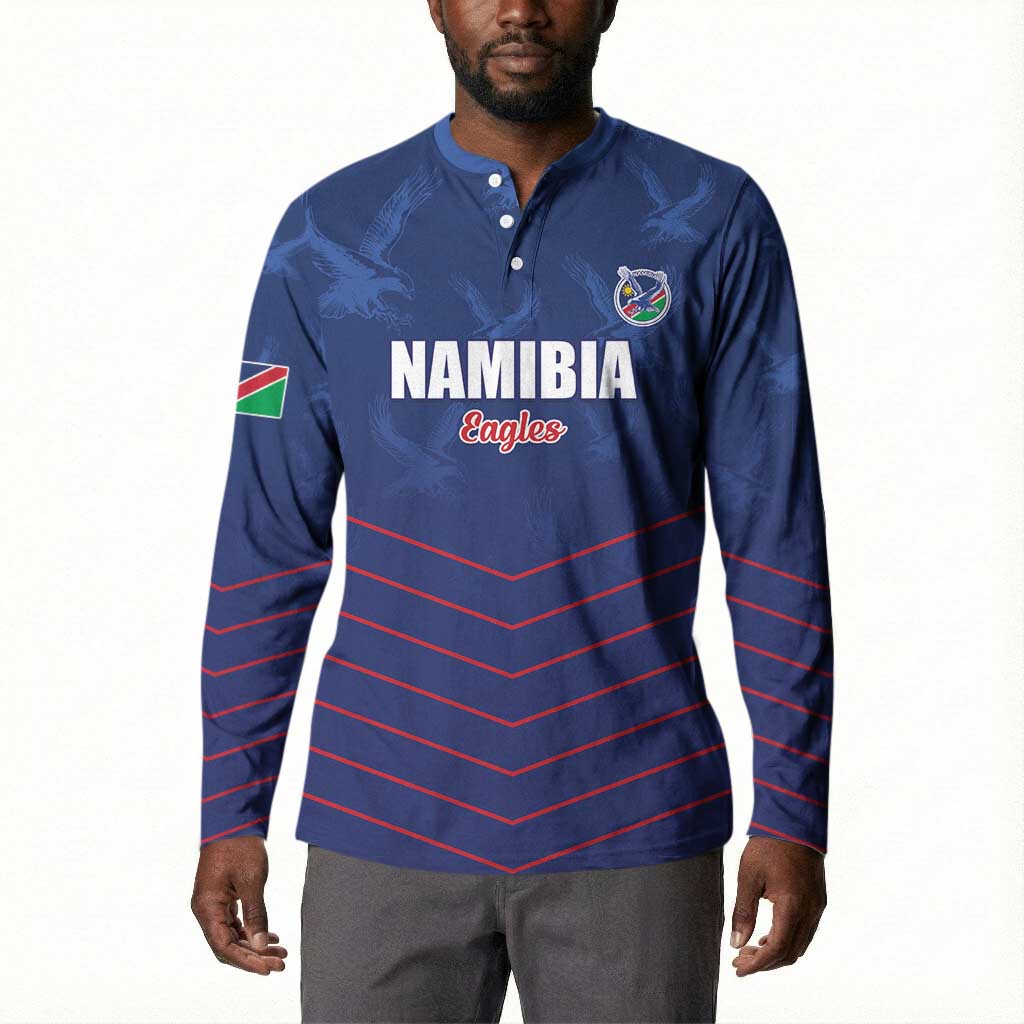 Custom Namibia Cricket Button Sweatshirt Go Eagles Go