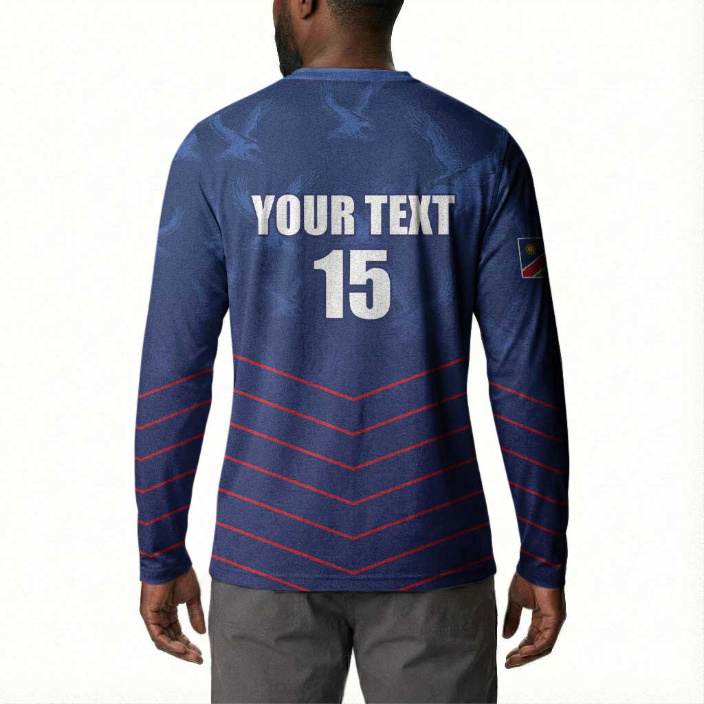 Custom Namibia Cricket Button Sweatshirt Go Eagles Go