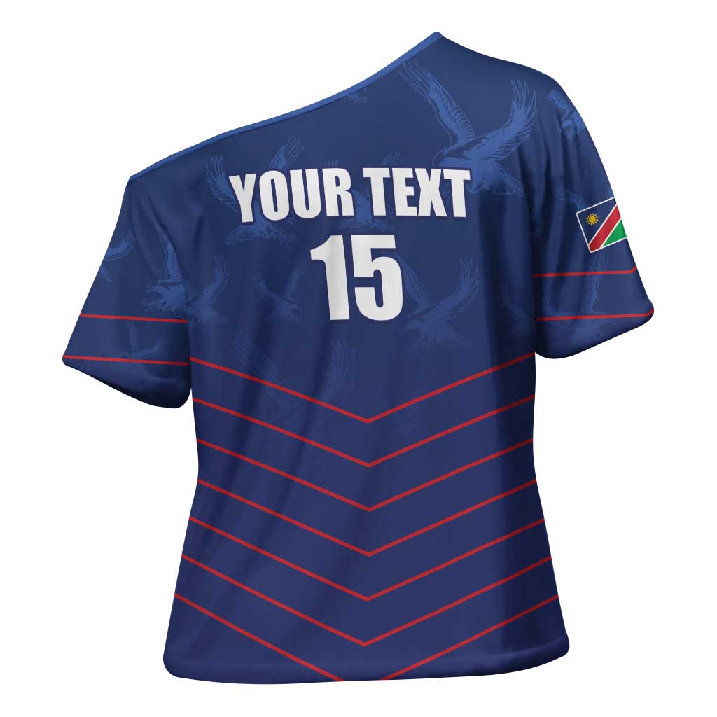 Custom Namibia Cricket Cross Shoulder Shirt Go Eagles Go