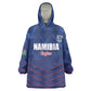 Custom Namibia Cricket Kid Wearable Blanket Hoodie Go Champions - African Pride