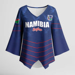 Custom Namibia Cricket Kimono Sleeve Blouse Go Eagles Go