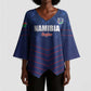 Custom Namibia Cricket Kimono Sleeve Blouse Go Eagles Go