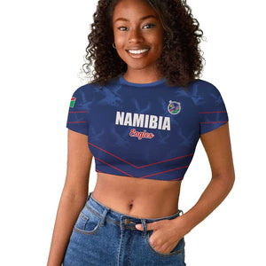 Custom Namibia Cricket Raglan Cropped T shirt Go Champions - African Pride