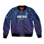 Custom Namibia Cricket Sleeve Zip Bomber Jacket Go Champions - African Pride
