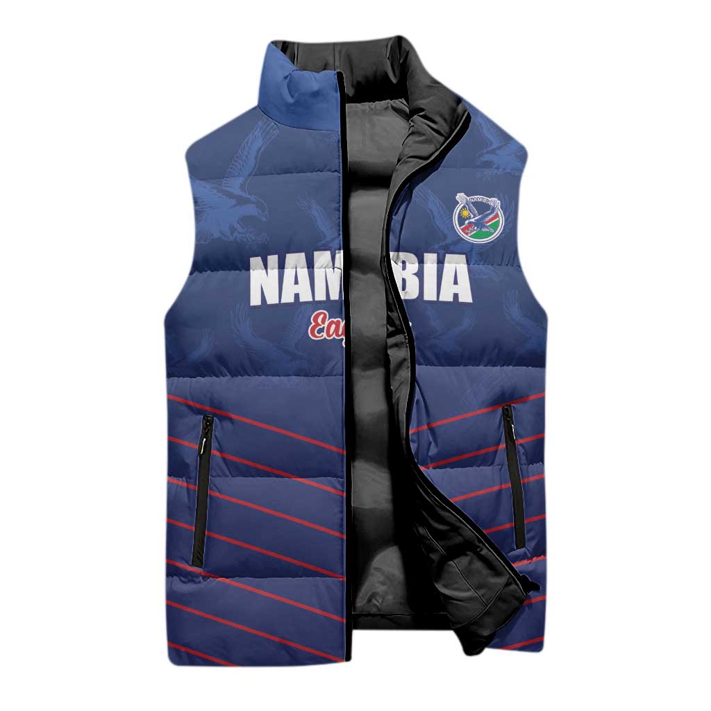 Custom Namibia Cricket Sleeveless Puffer Jacket Go Eagles Go