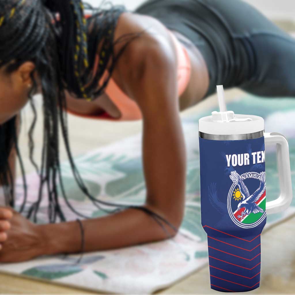 Custom Namibia Cricket Tumbler With Handle Go Champions - African Pride