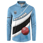 Custom Botswana Cricket Button Sweatshirt Go Baggy Blues