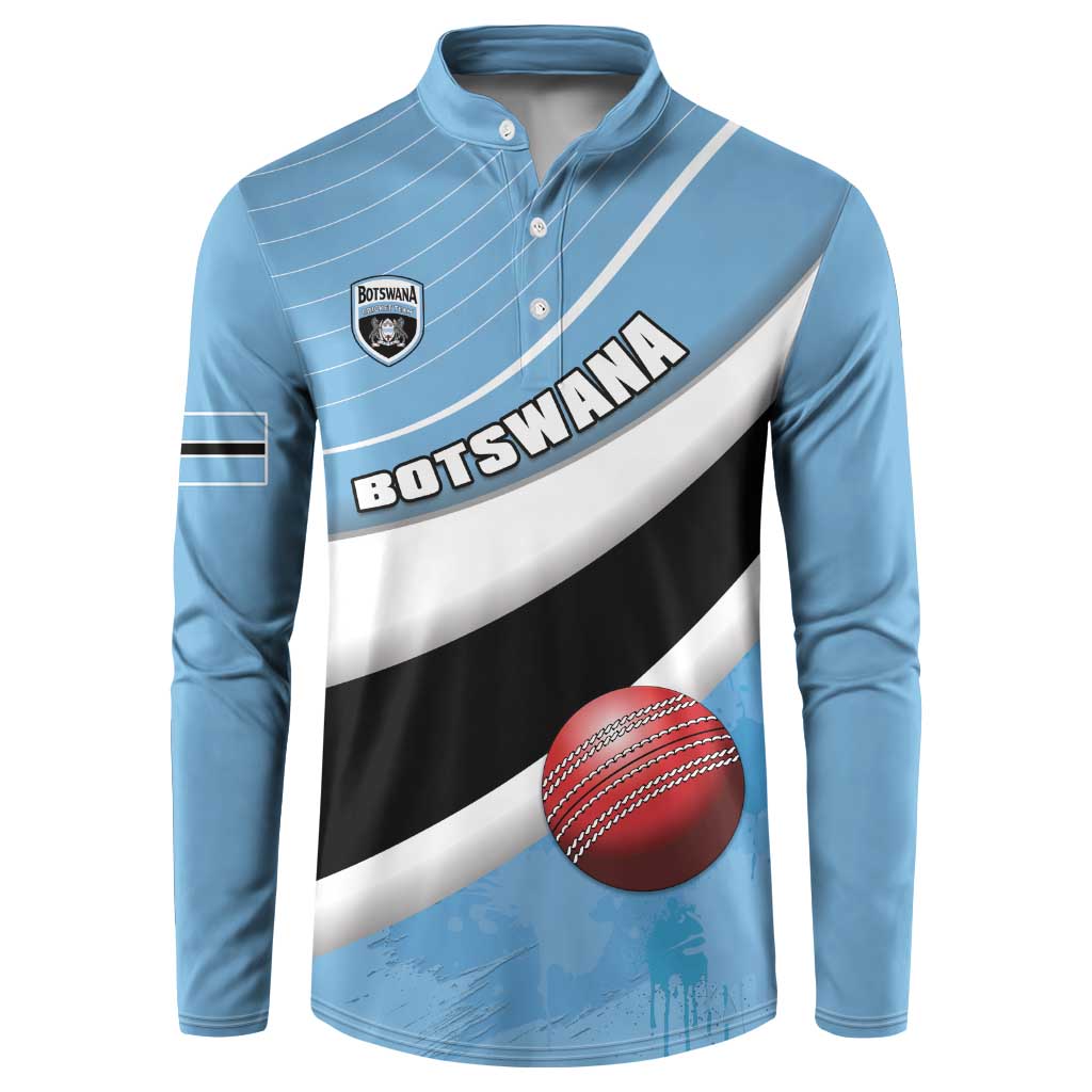 Custom Botswana Cricket Button Sweatshirt Go Baggy Blues