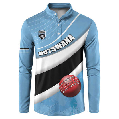 Custom Botswana Cricket Button Sweatshirt Go Baggy Blues