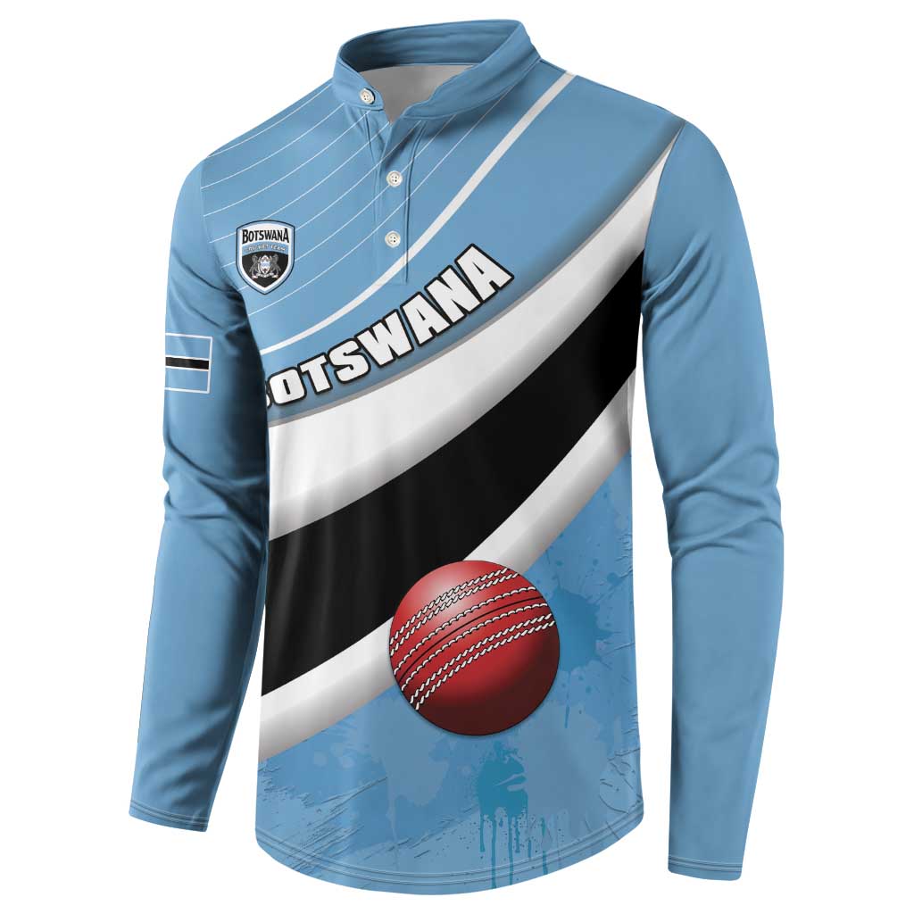 Custom Botswana Cricket Button Sweatshirt Go Baggy Blues