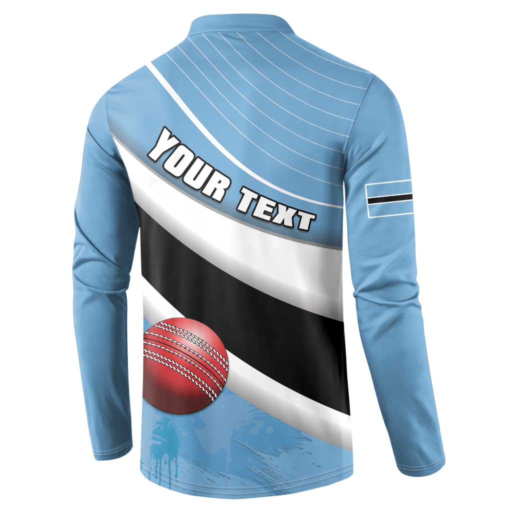 Custom Botswana Cricket Button Sweatshirt Go Baggy Blues