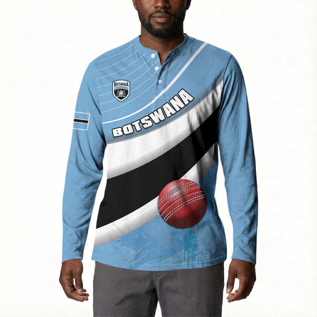 Custom Botswana Cricket Button Sweatshirt Go Baggy Blues