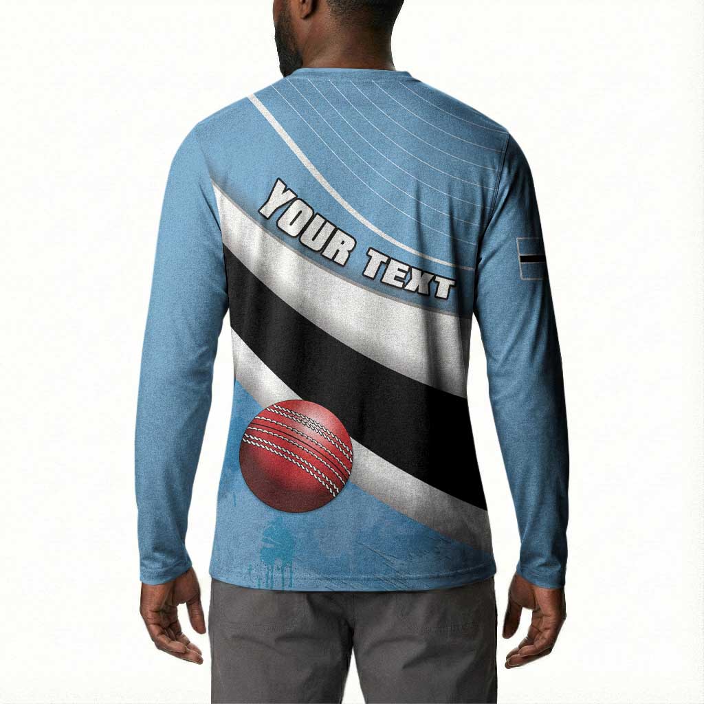 Custom Botswana Cricket Button Sweatshirt Go Baggy Blues