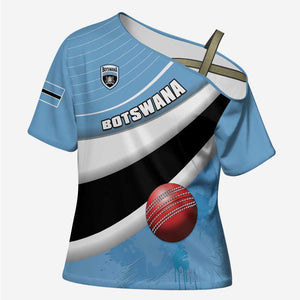 Custom Botswana Cricket Cross Shoulder Shirt Go Baggy Blues