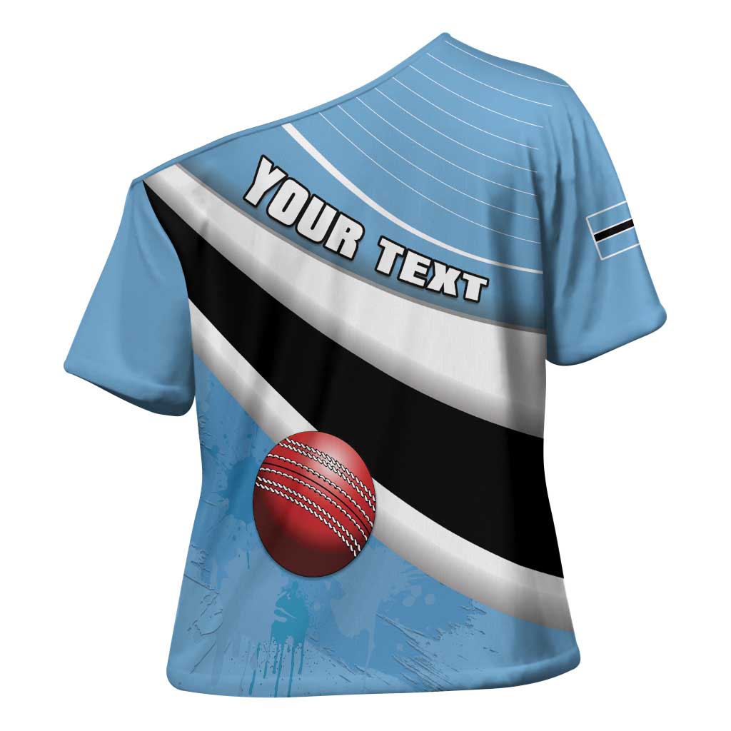 Custom Botswana Cricket Cross Shoulder Shirt Go Baggy Blues