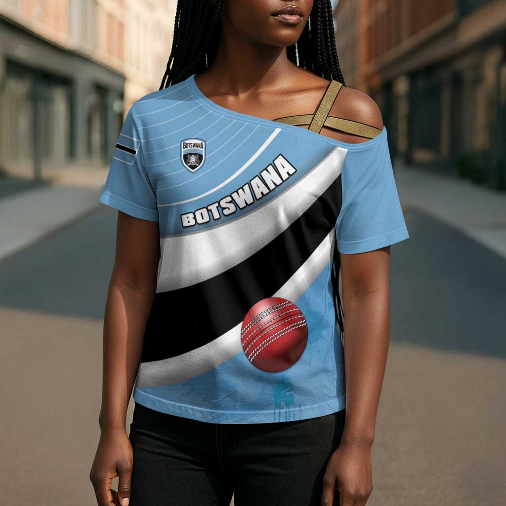 Custom Botswana Cricket Cross Shoulder Shirt Go Baggy Blues