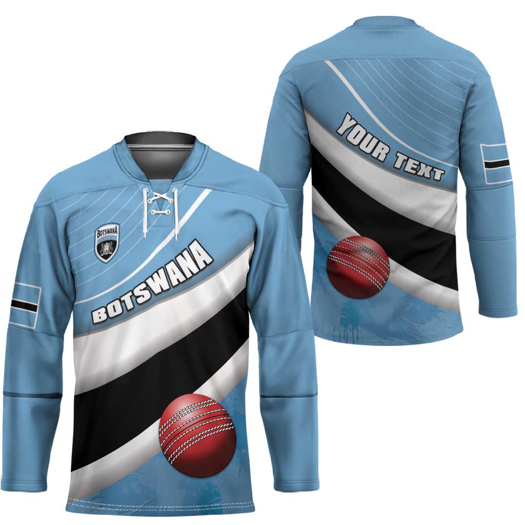 Custom Botswana Cricket Hockey Jersey Go Baggy Blues