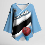 Custom Botswana Cricket Kimono Sleeve Blouse Go Baggy Blues