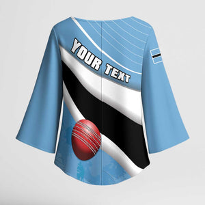 Custom Botswana Cricket Kimono Sleeve Blouse Go Baggy Blues