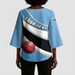 Custom Botswana Cricket Kimono Sleeve Blouse Go Baggy Blues