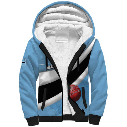 Custom Botswana Cricket Sherpa Hoodie Go Champions Baggy Blues - African Pride