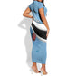 Custom Botswana Cricket Short Sleeve Bodycon Dress Go Champions Baggy Blues - African Pride