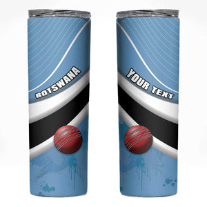 Custom Botswana Cricket Skinny Tumbler Go Champions Baggy Blues - African Pride
