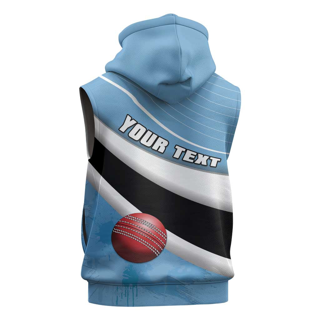 Custom Botswana Cricket Sleeveless Hoodie Go Champions Baggy Blues - African Pride