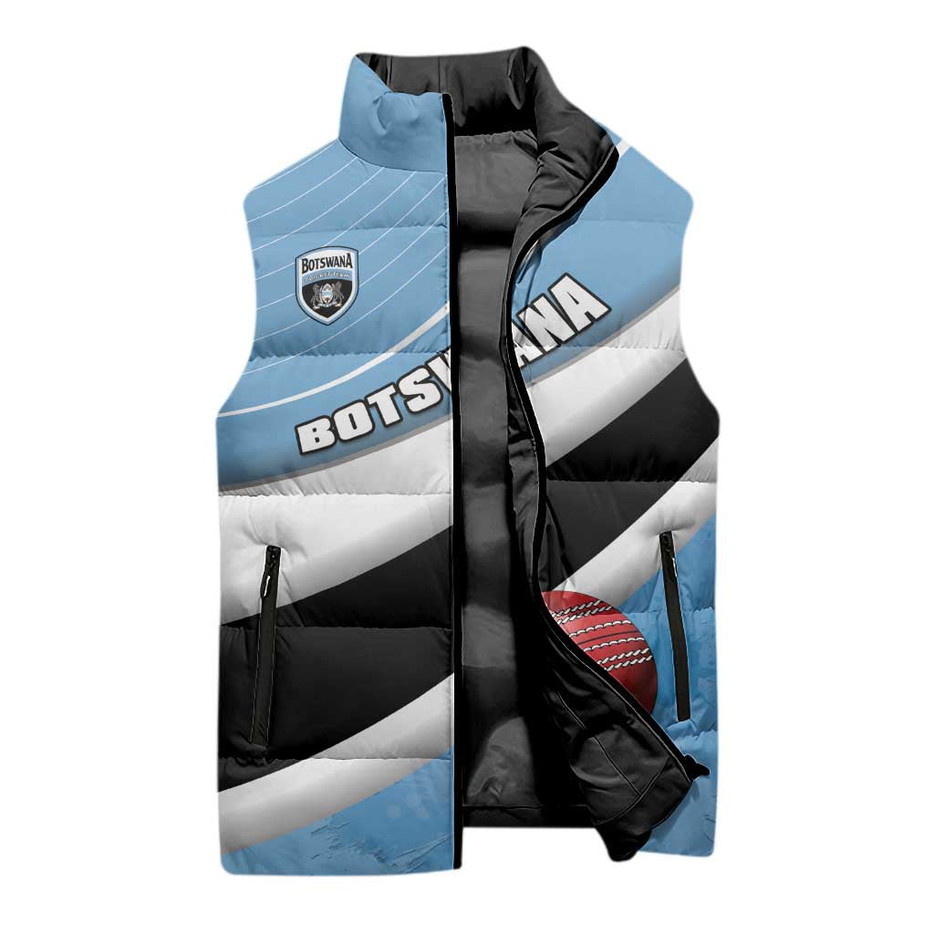 Custom Botswana Cricket Sleeveless Puffer Jacket Go Baggy Blues