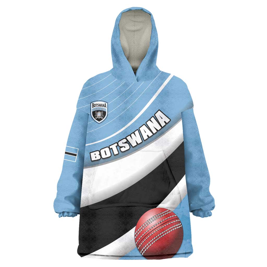 Custom Botswana Cricket Wearable Blanket Hoodie Go Champions Baggy Blues - African Pride