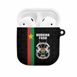 Burkina Faso Striped AirPods Case African Mud Cloth Pattern - Black