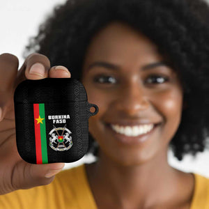 Burkina Faso Striped AirPods Case African Mud Cloth Pattern - Black