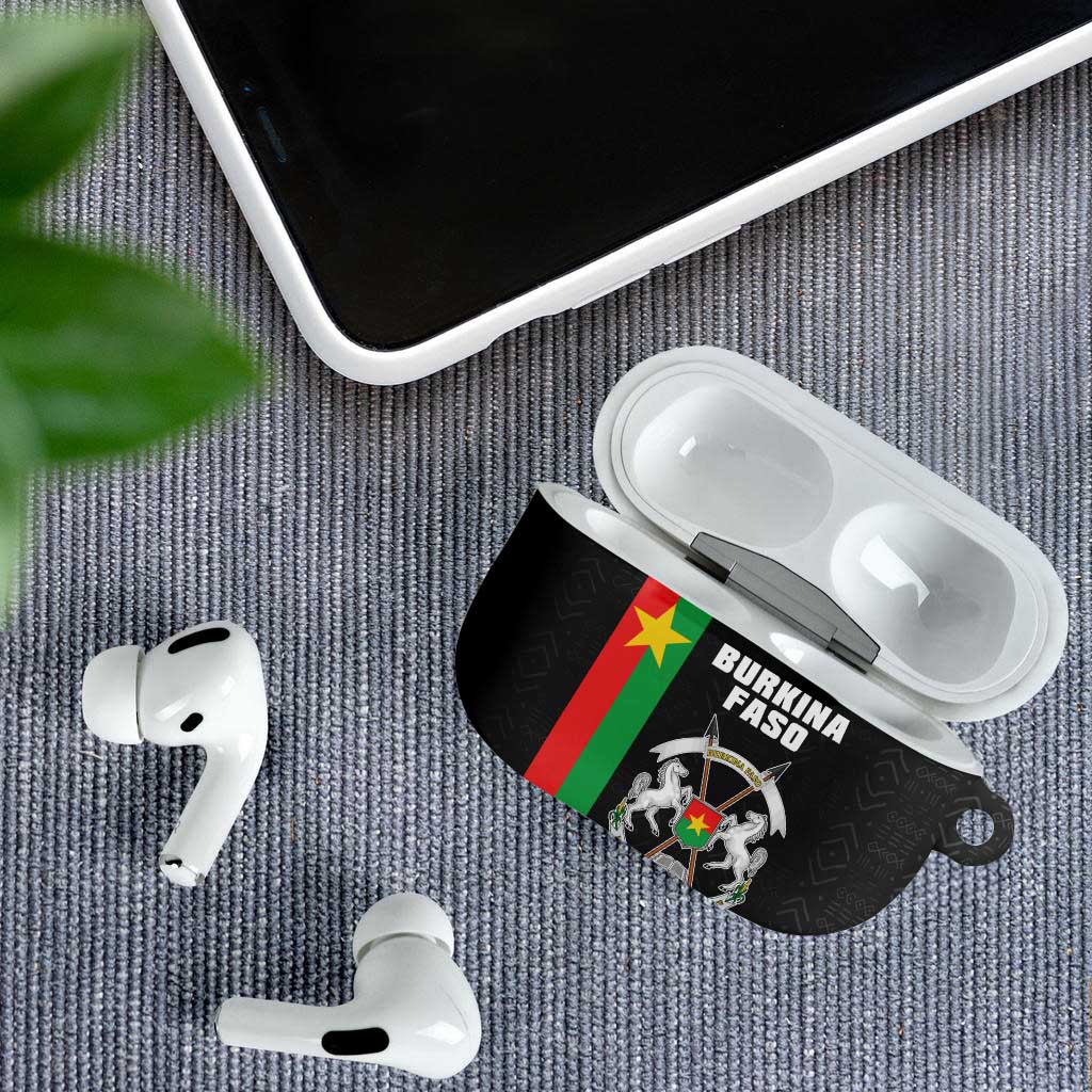 Burkina Faso Striped AirPods Case African Mud Cloth Pattern - Black