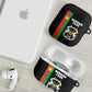 Burkina Faso Striped AirPods Case African Mud Cloth Pattern - Black