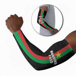 Personalized Burkina Faso Striped Arm Sleeves African Mud Cloth Pattern - Black