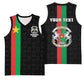 Personalized Burkina Faso Basketball Jersey Striped Black - Bogolan Pattern LT15