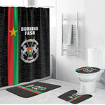 Burkina Faso Striped Bathroom Set African Mud Cloth Pattern - Black