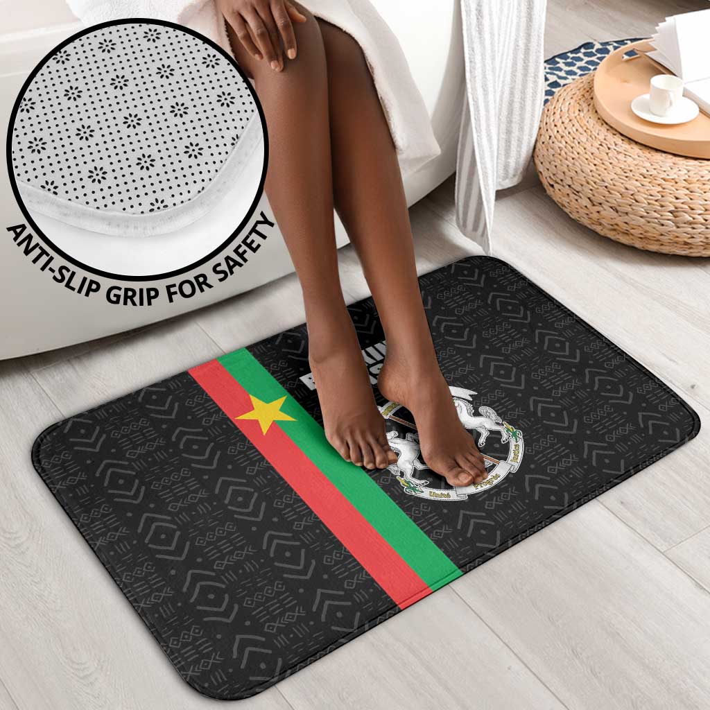Burkina Faso Striped Bathroom Set African Mud Cloth Pattern - Black